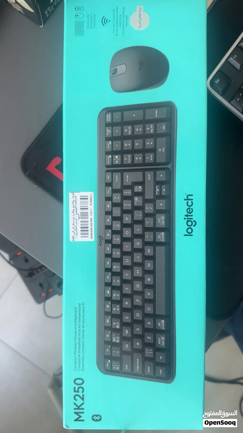 Logitech MK250 Compact Bluetooth Wireless Combo Keyboard & Mouse — Arabic/English — Black