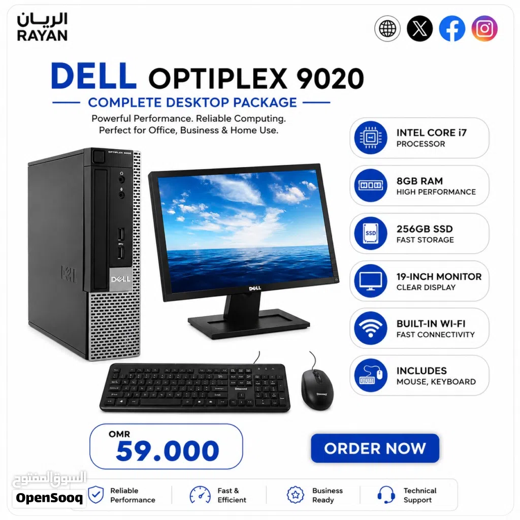 Dell OptiPlex 9020 Core i7 Desktop PC 8GB RAM 256GB SSD Complete Set