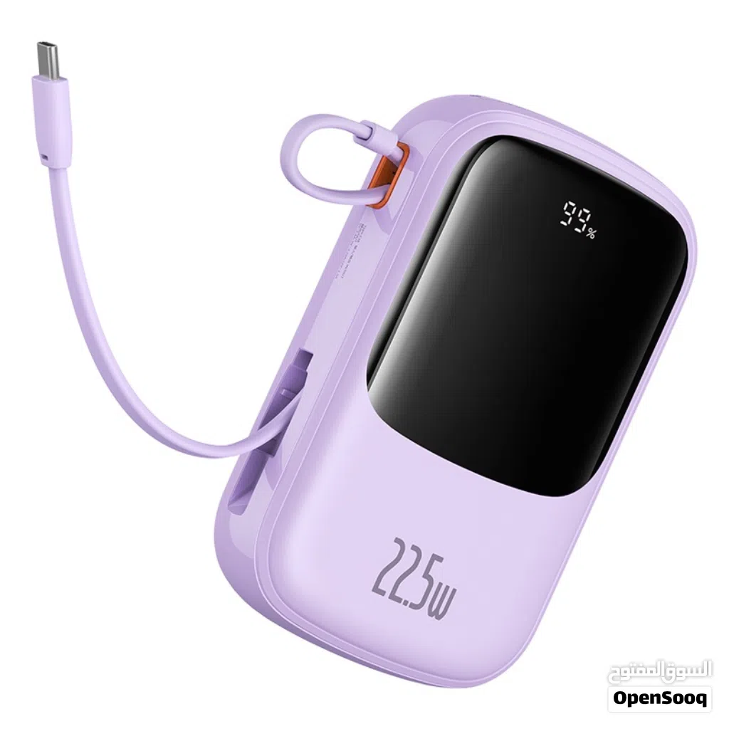 Baseus Power Bank Qpow Pro+ 20000mAh 22.5W Type-C Fast Charging With Built in Cable Digital Display