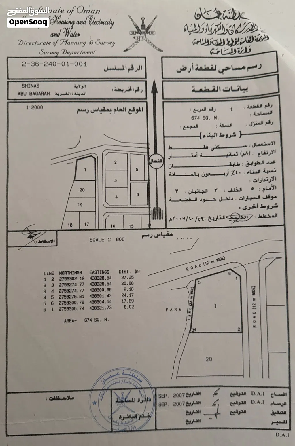 ارض سكنيه للبيع ابو بقره