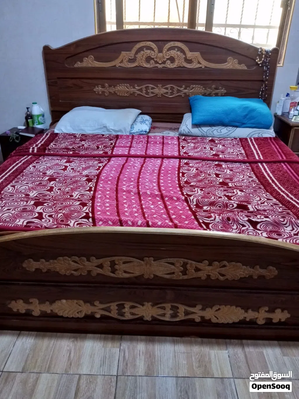 تخت مجوز غرفه نوم خشب زان ملبس فورمايكا نضيف كامل مش ناقصو اشي