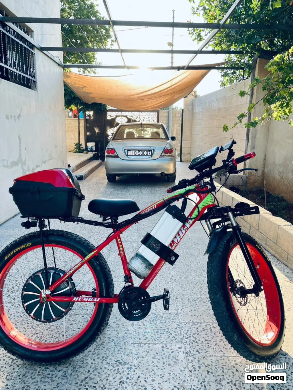 بسكليت كهرباء للبيع بطاريه 72 22 بيمشي 50 كيلو محرك 1500 بورد 1200 السعر حرق 600 دينار