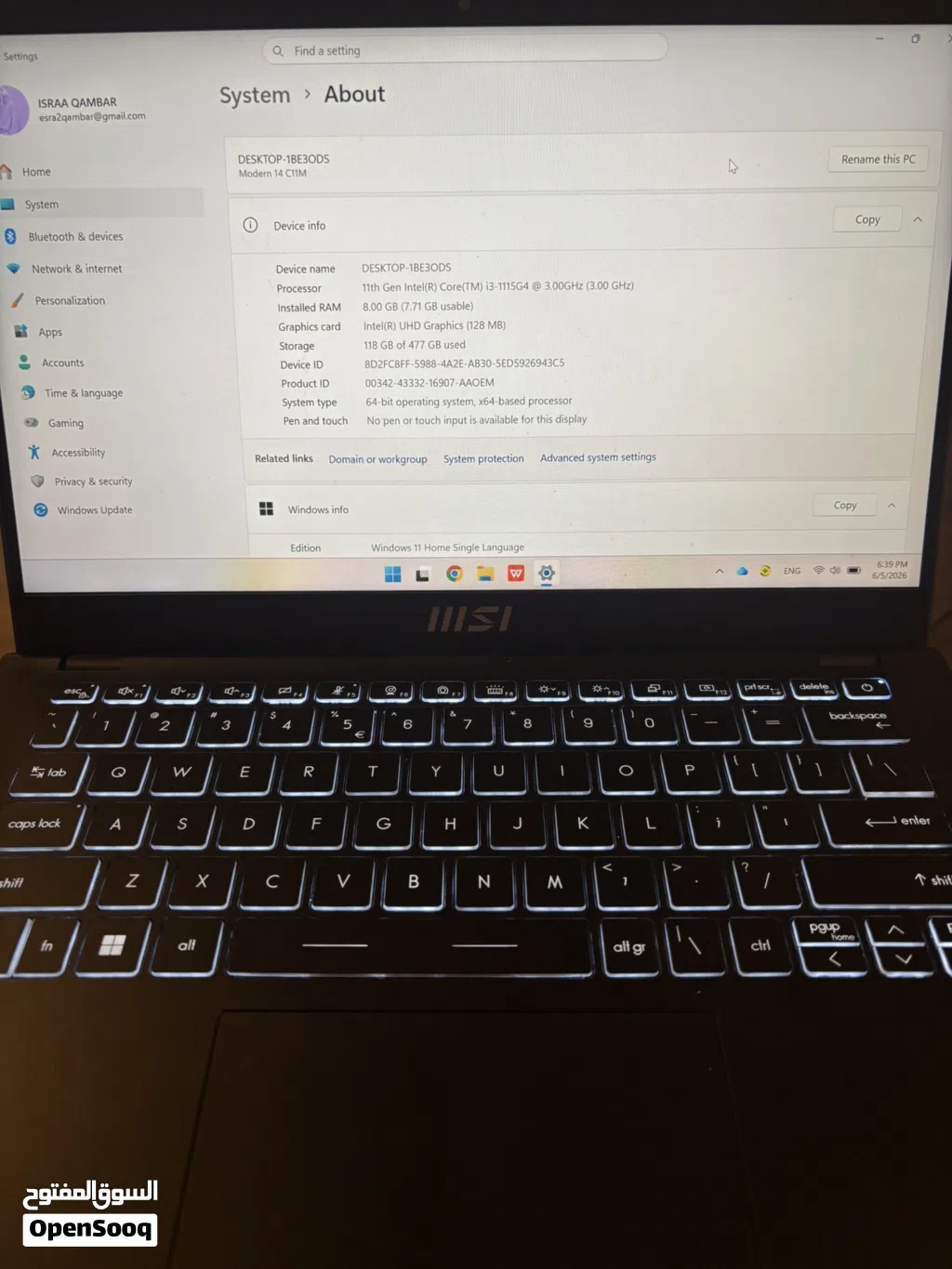 Urgent sale MSI Modern 14 Laptop