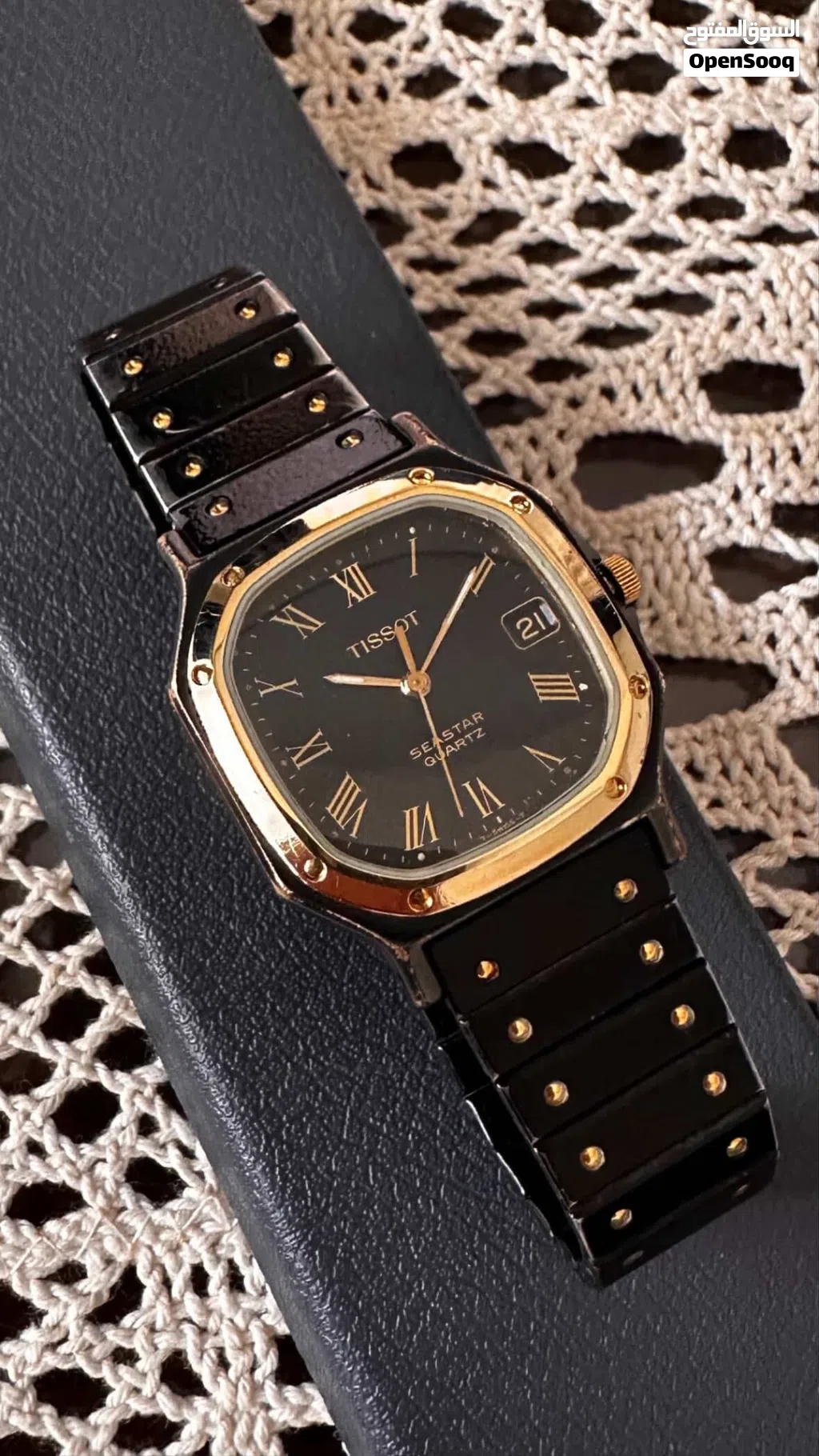 ساعة tissot seastar مطلية ذهب عيار 18 نادرة في حالة جيدة جداً،الساعة موديل ال80 (بدون بوكس ولا ورق)