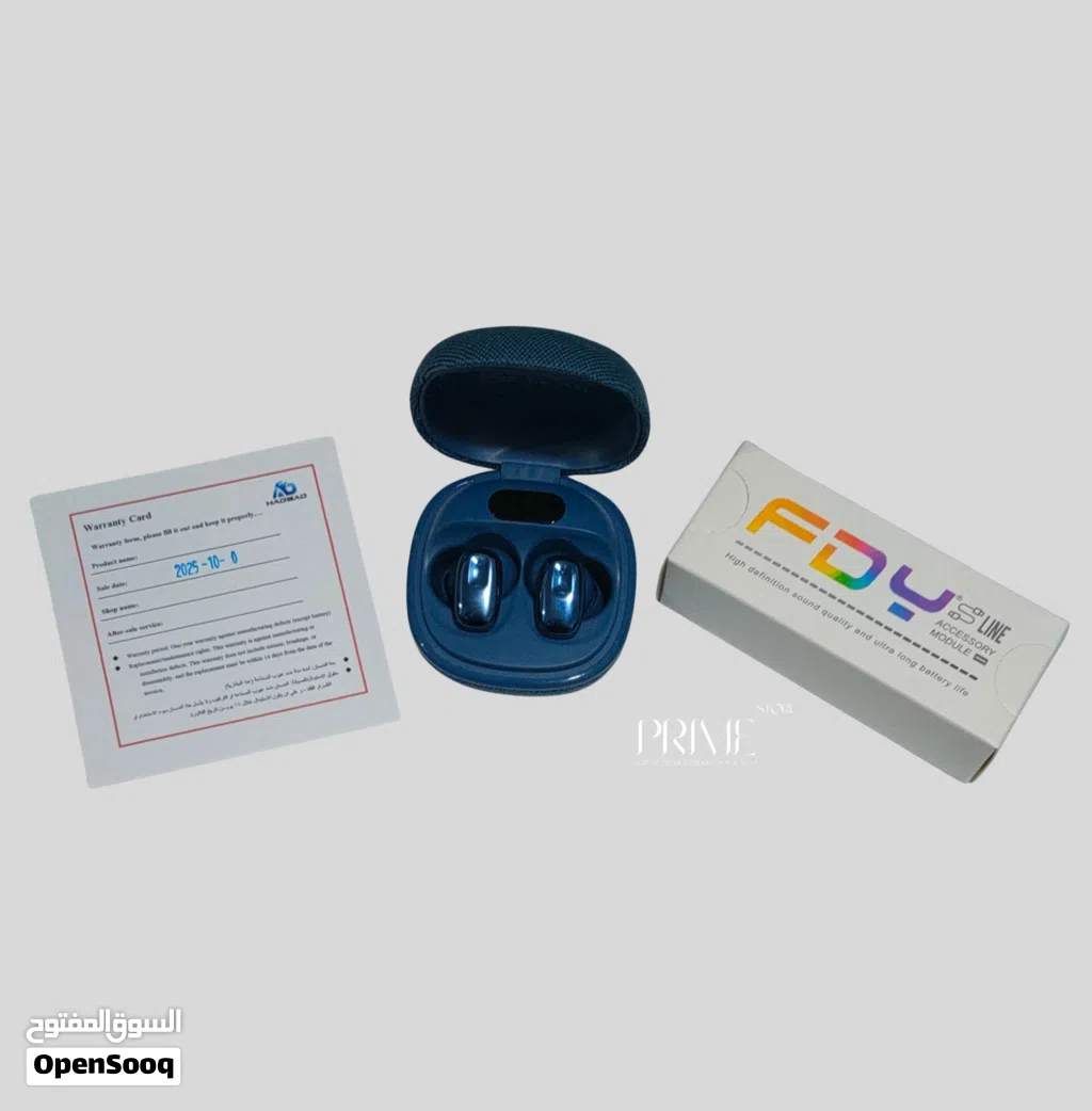 FDY-T03 EARBUDS ENC أصلي ضمان سنه 25 ساعه تشغيل لون ازرق