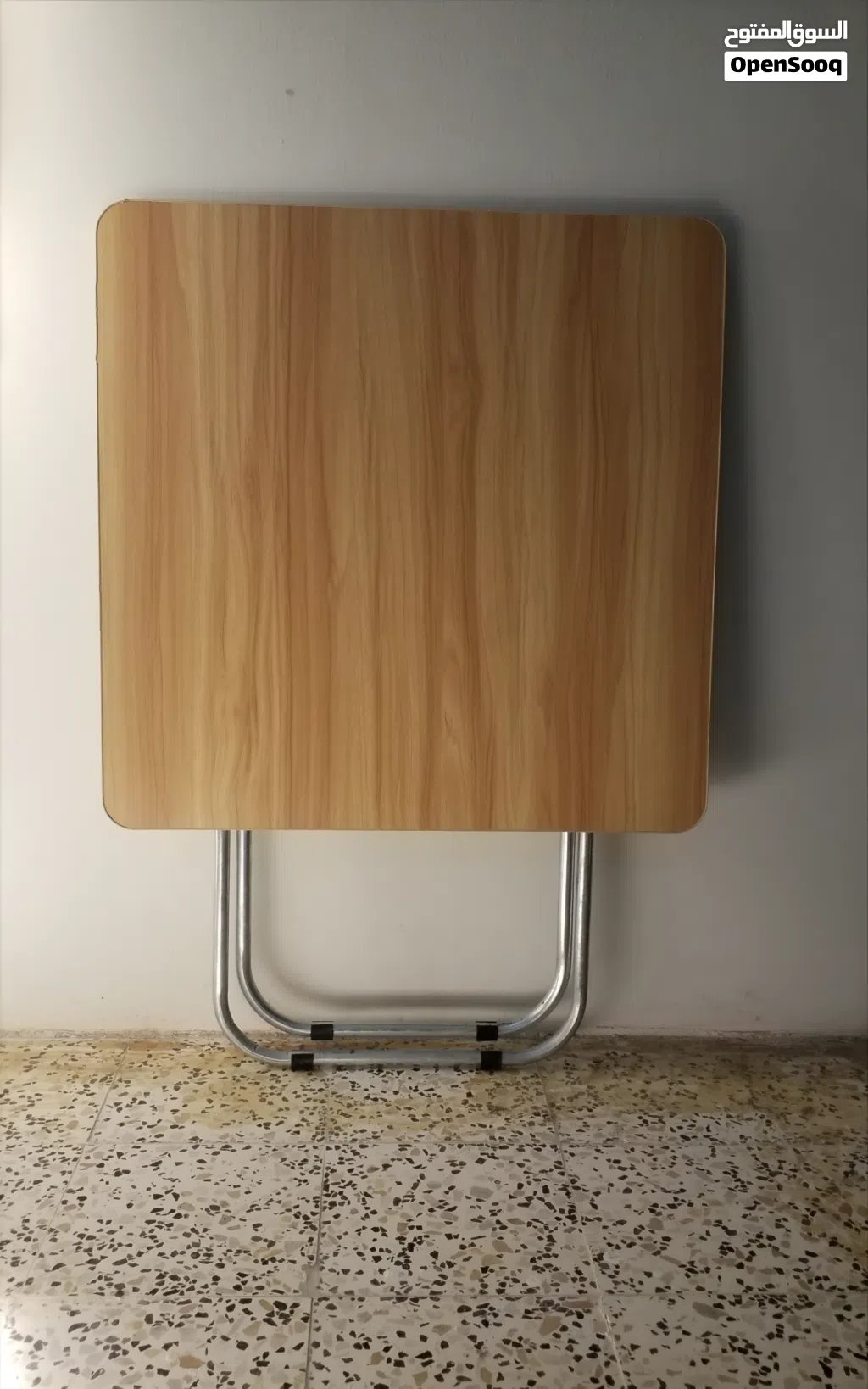Portable Wood-Grain Folding Table (70x70cm) – Space-Saving