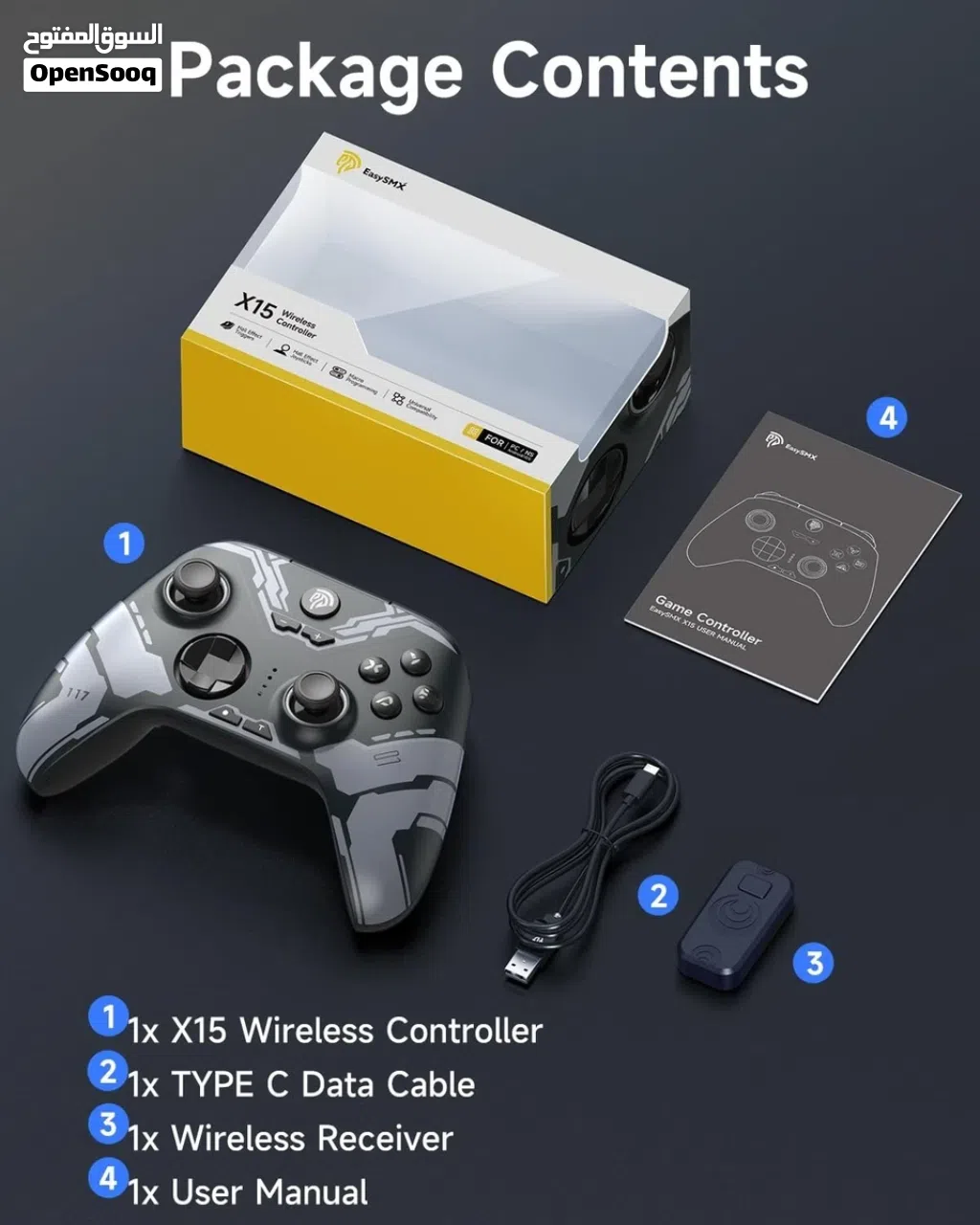 وحدة تحكم بالألعاب (Gamepad) من طراز EasySMX X15