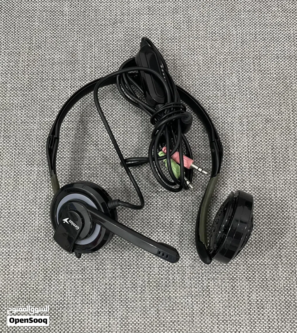 Almost New Headset by Genius Brand سماعة و ميكروفون للكمبيوتر ماركة جينيس