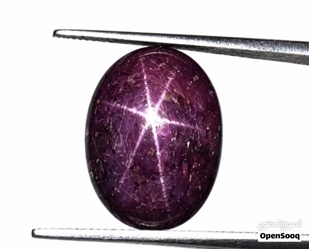 خاتم ياقو ت نجمي أفريقي مع فحص المختبر natural african star ruby stone