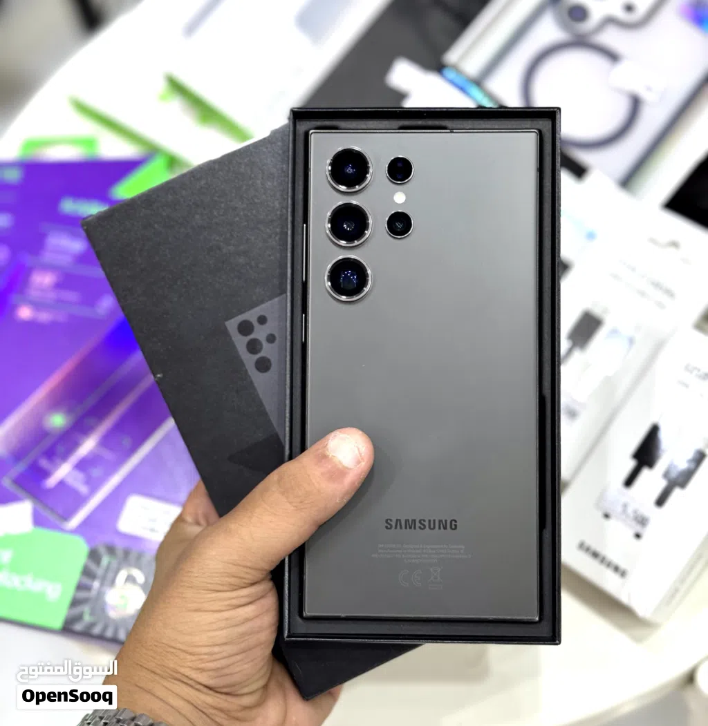 عرض خاص : Samsung S24 ultra 512gb هاتف نظيف جدا بحالة الوكالة بدون اي شموخ أو مشاكل مع ضمان و ملحقات