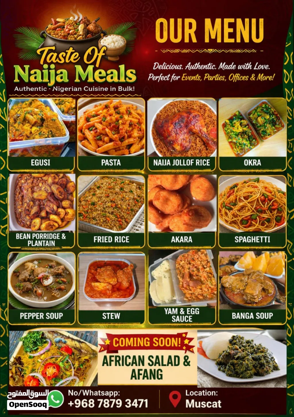 Taste of Naija meals