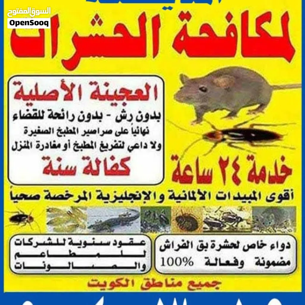 شركة مكافحة حشرات مواد امنه صحيا ومرخصه كفاله سنه