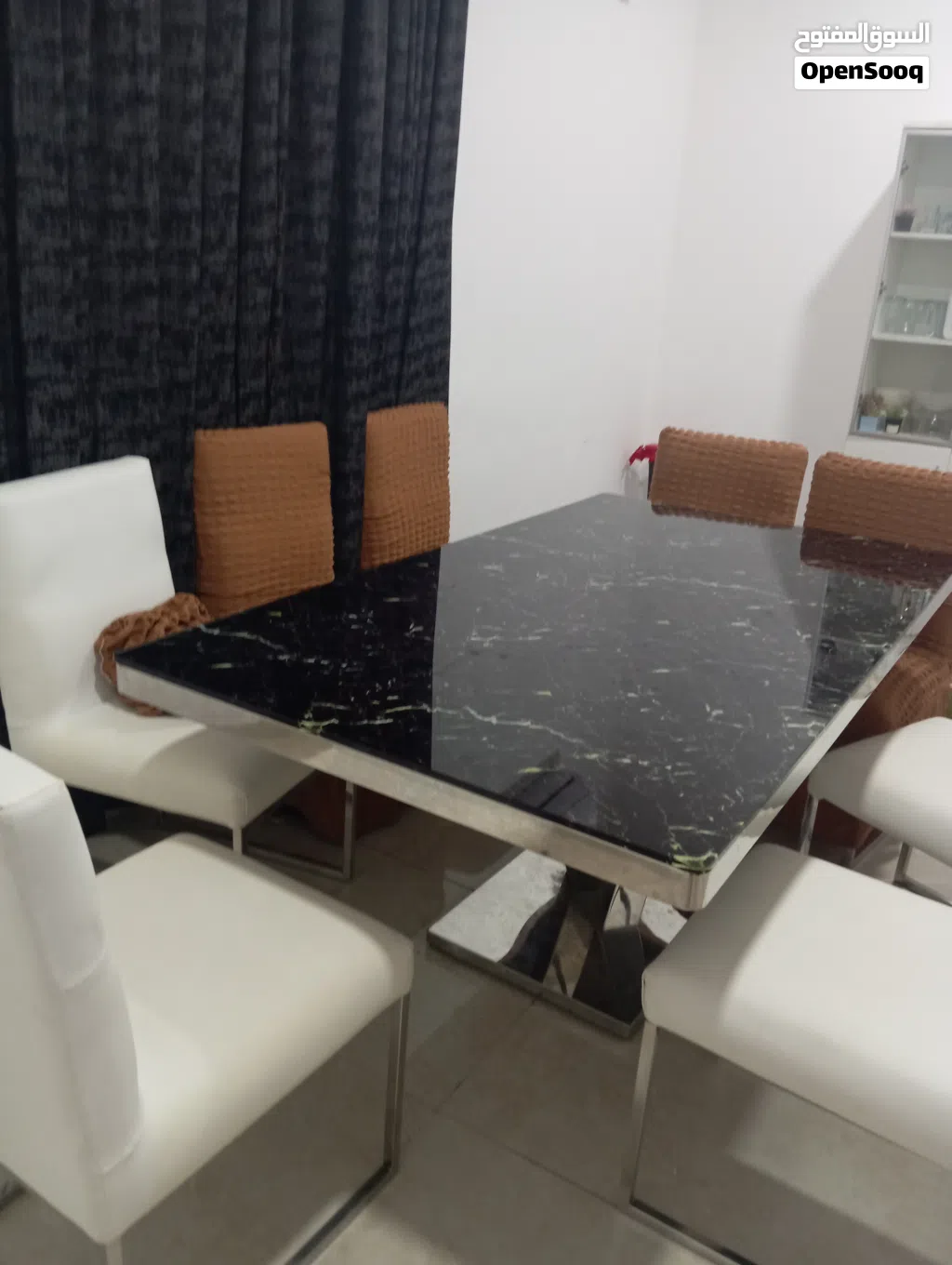 8-Seater Dining Table Set with Chairs – Good Condition AED 500