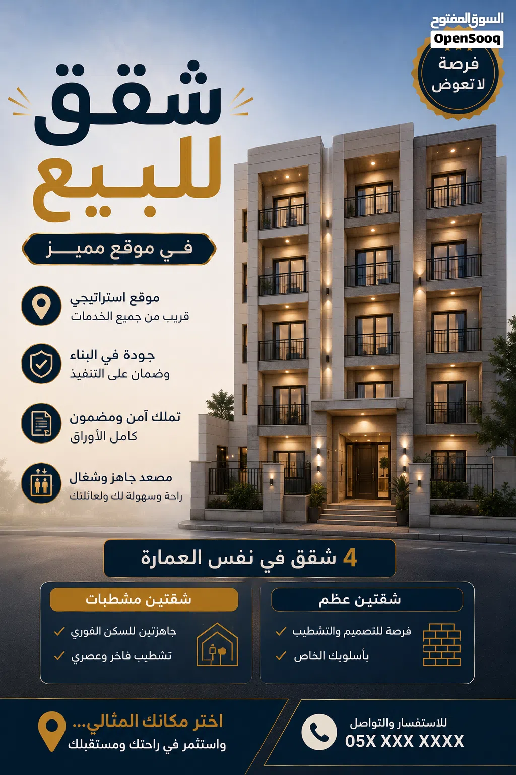 شقتين مشطبات كامل طابق 5 و6