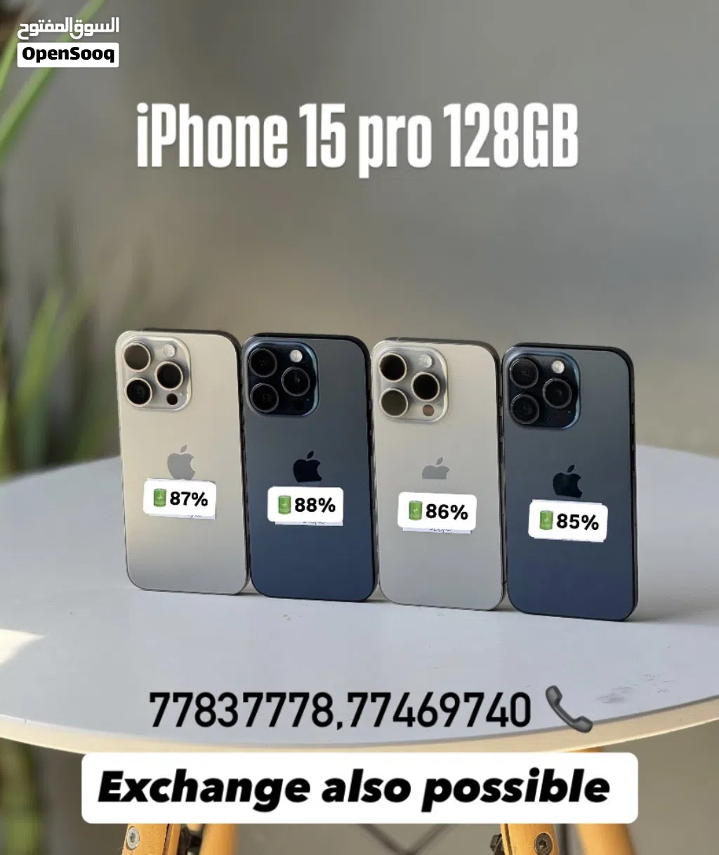 15pro 128GB good battery health available and very clean and good condition