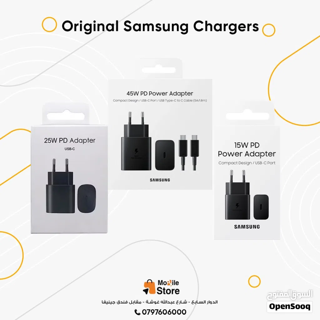 Original Samsung adapter ادابتر سامسونج اصليه من 15 وات الى 65 وات