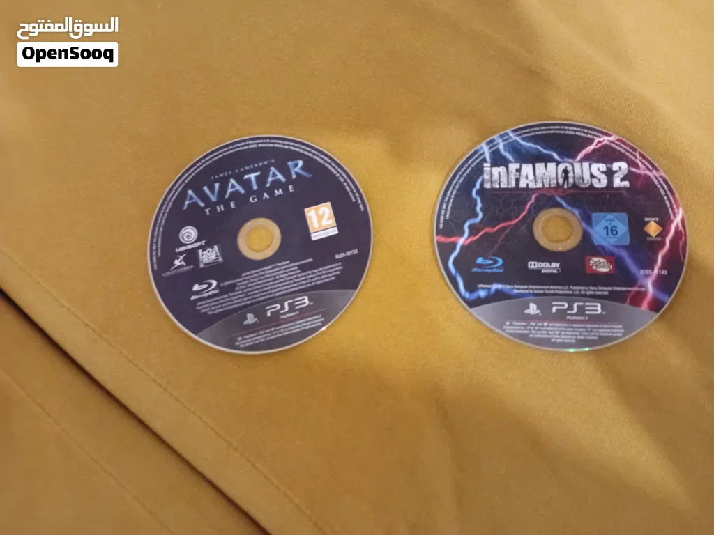 السلام عليكم دسكات بلاستيشن تري دسكت inFAMOUS2 ودسكت AVATAR ودسكتين الزوز نضاف مفيهم ولا تخبيشه