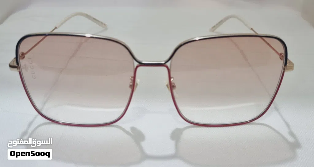 Authentic Gucci GG0443S 005 Gold/Blue/Red Oversized Sunglasses