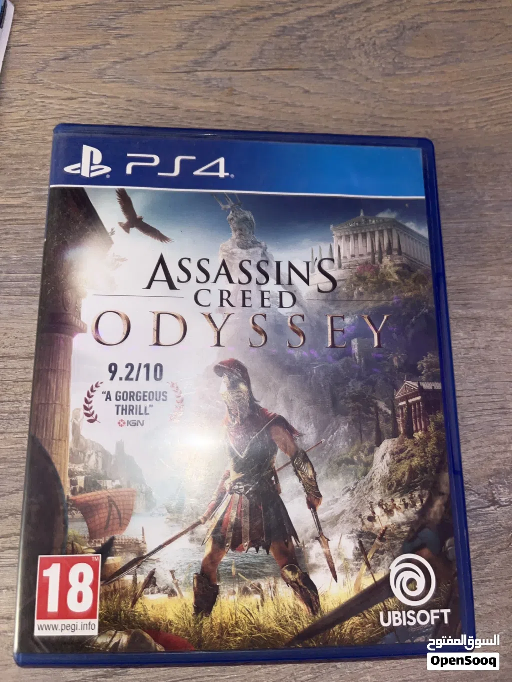 Assassin Creed Odyssey PS4 and you can play it on PS5 the CD is great condition and it’s a good p