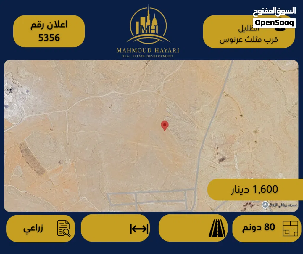رقم الإعلان: (5356 ) قطعة أرض استثمارية للبيع في الظليل – قرب مثلث عرنوس