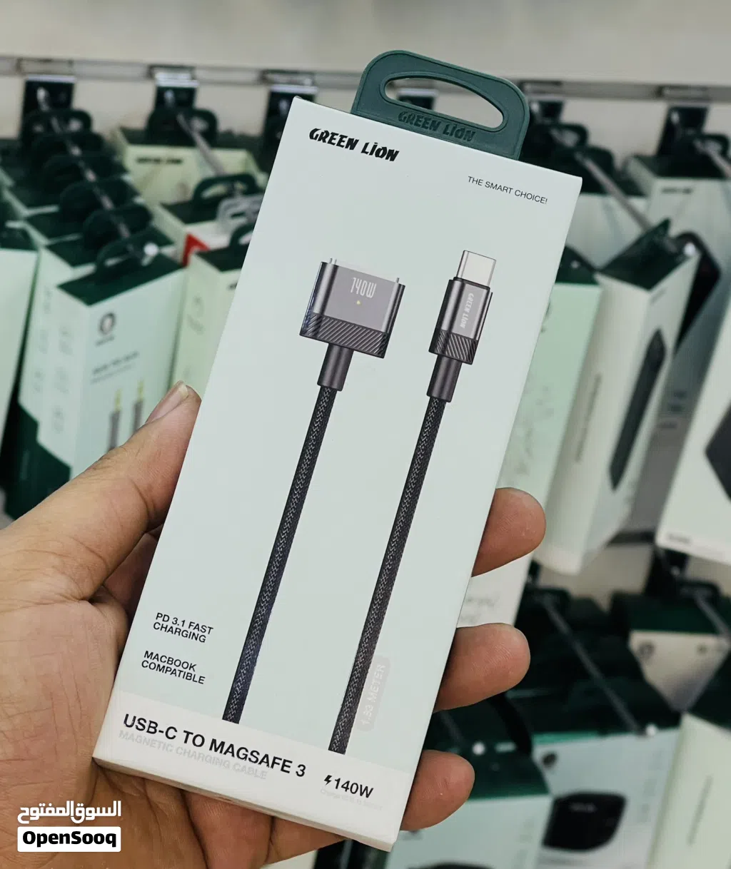 GREEN LION MACBOOK COMPATIBLE شاحن ماك بوك ابلUSB c TO MAGSAFE 3 140W