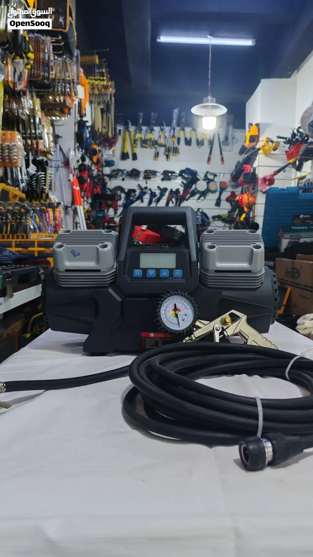 كمبريسر تعبئة تاير اطارات اربعة سلندر بستن يعبي تواير تعبأة التاير الكتروني كبير 12V Tire Inflator