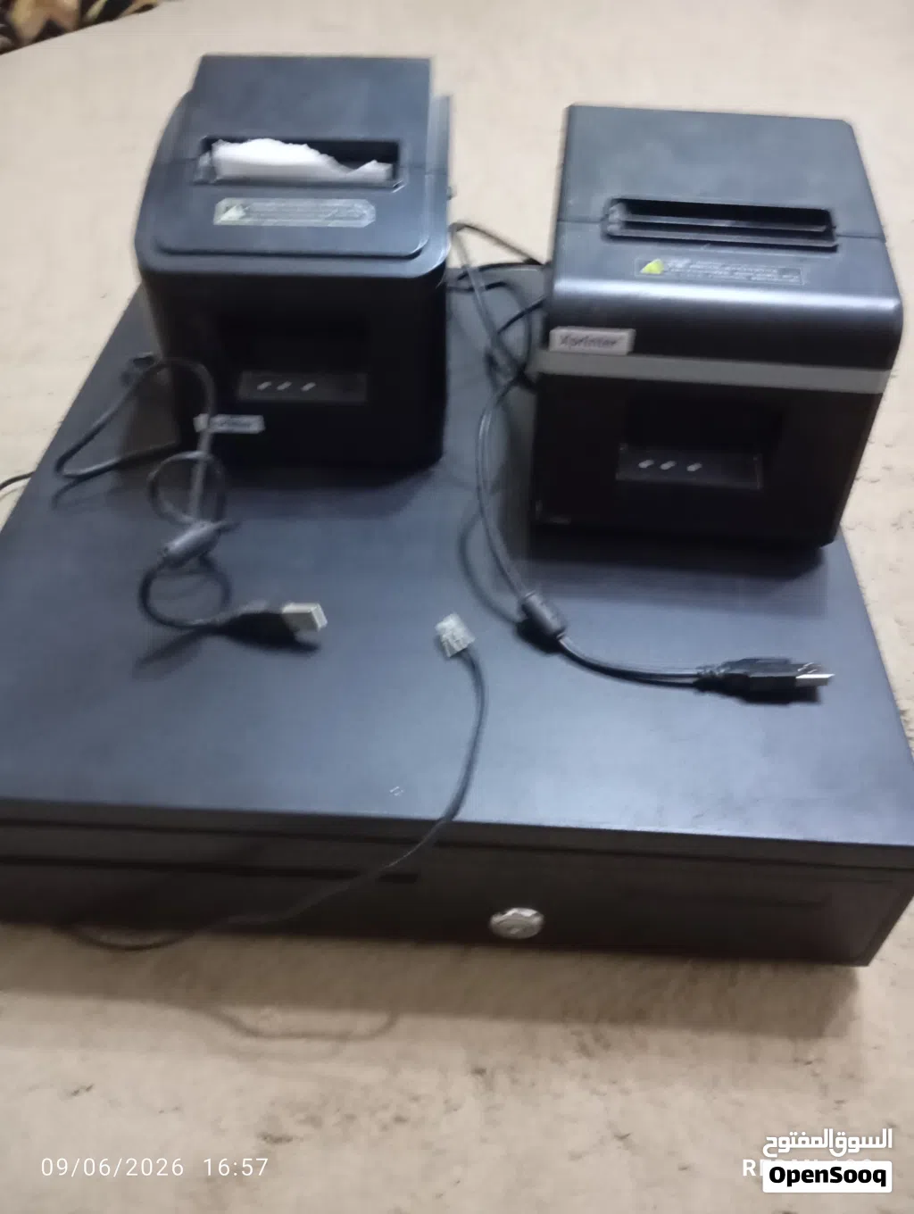 2 طابعات فواتير ودرج نقود للبيع