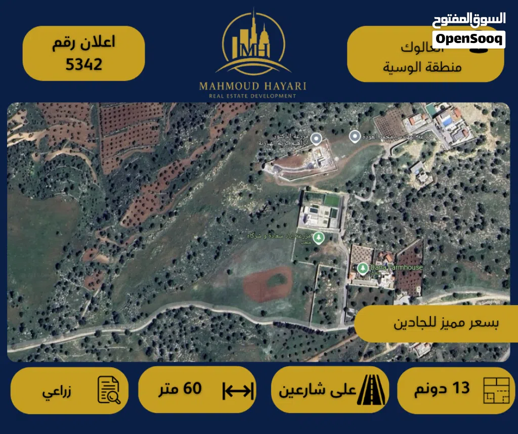 رقم الإعلان: ( 5342 ) قطعة أرض مميزة في العالوك – منطقة الوسية