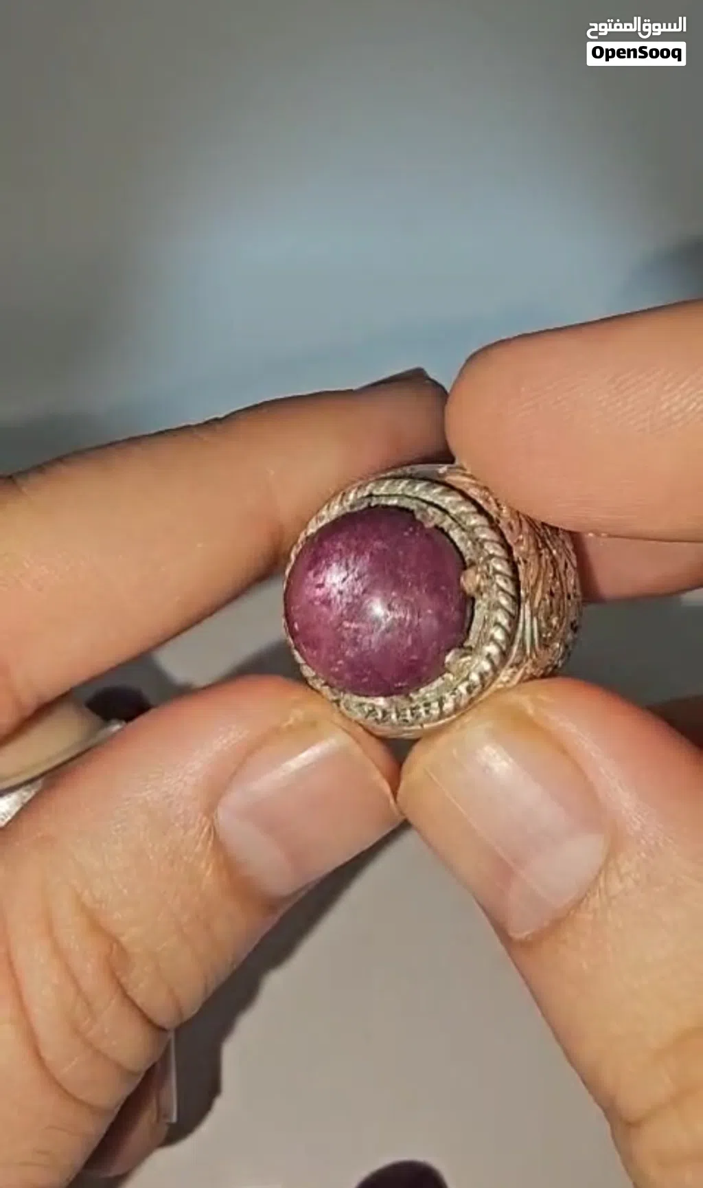 خاتم ياقوت احمر نجمي اصلي غير معالج