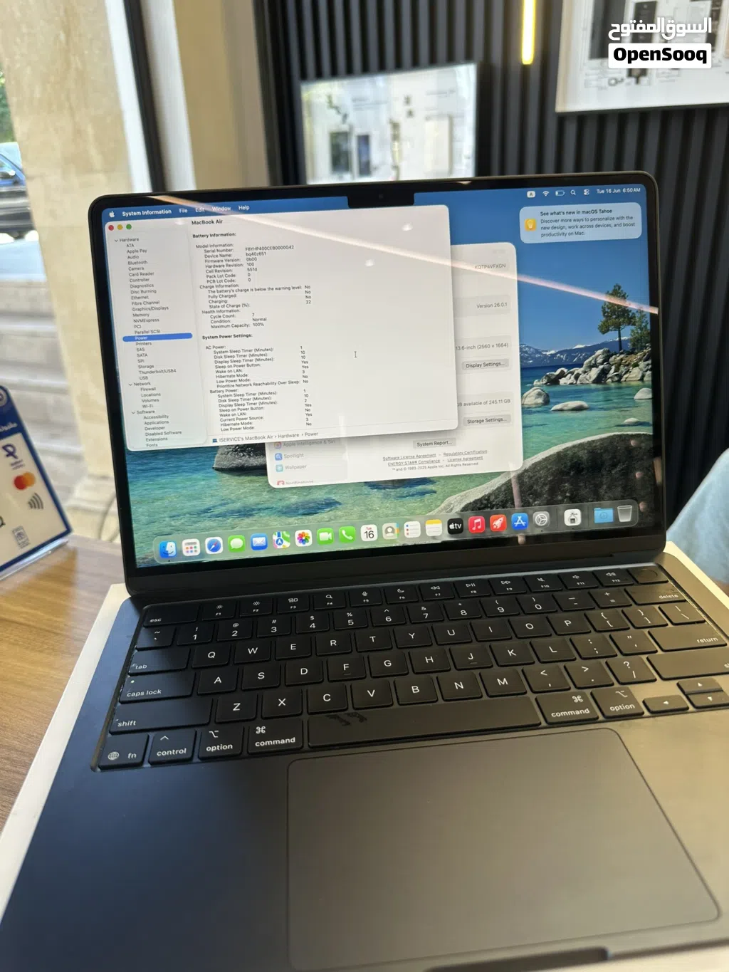 MacBook Air M4 13” 16GB RAM 256GB SSD كفالة Apple فعالة