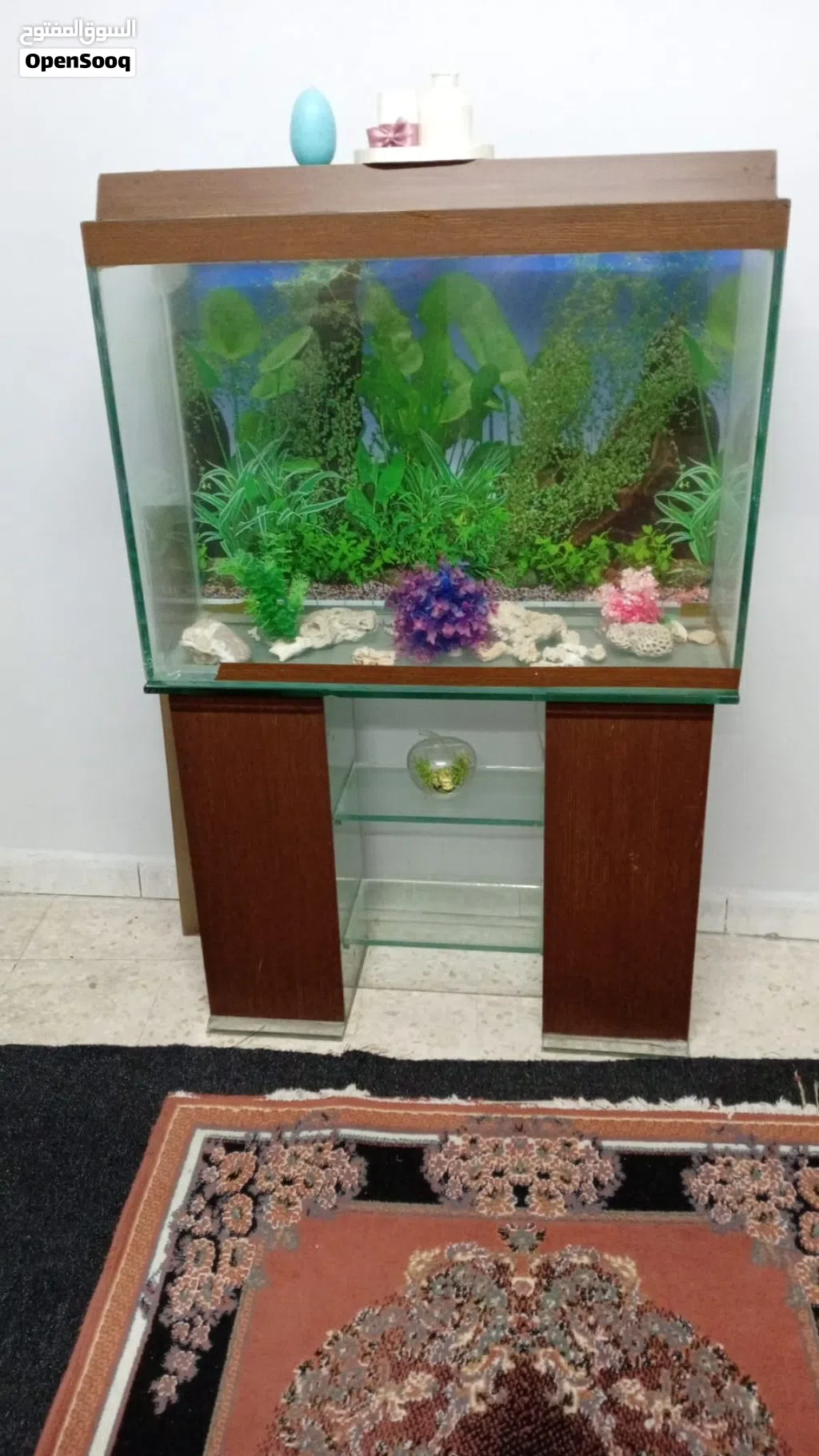 حوض سمك مع طاولة