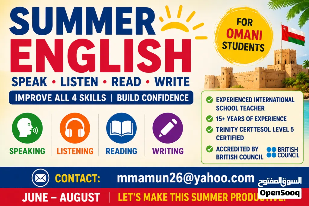 ENGLISH SPEAKING, READING, WRITING in Mawaleh, Madinat Sultan, Al Hail, Mabella, Bausher