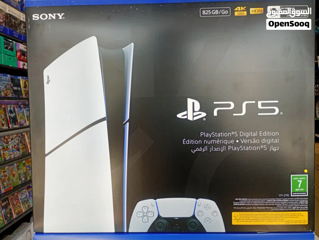 بلايستيشن 5 سليم ديجيتال 1 تيرا - جديد كلياً مع ضمان سنة استبدال Sony PS5 Slim Digital 825 gb SSD