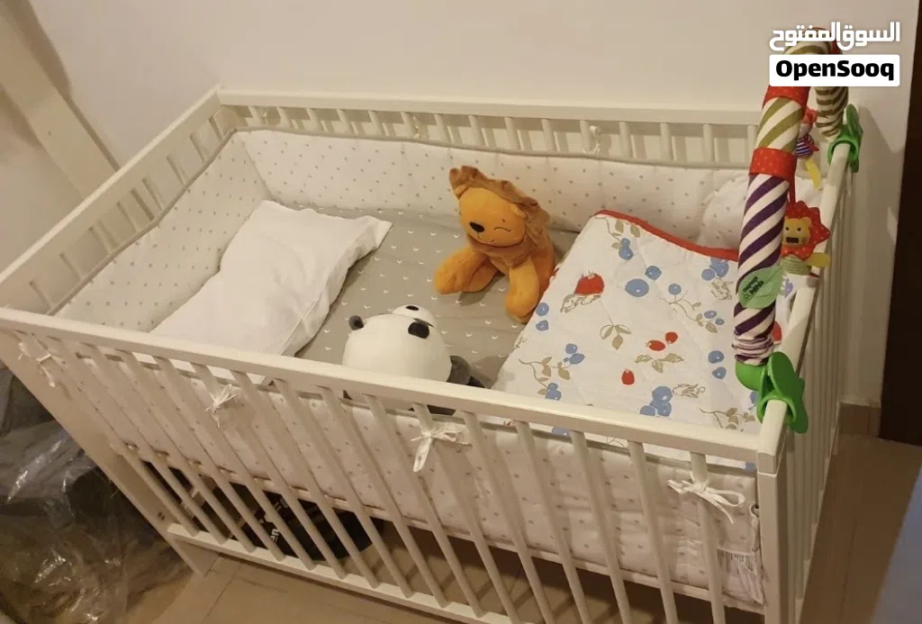 Ikea baby bed with mattress