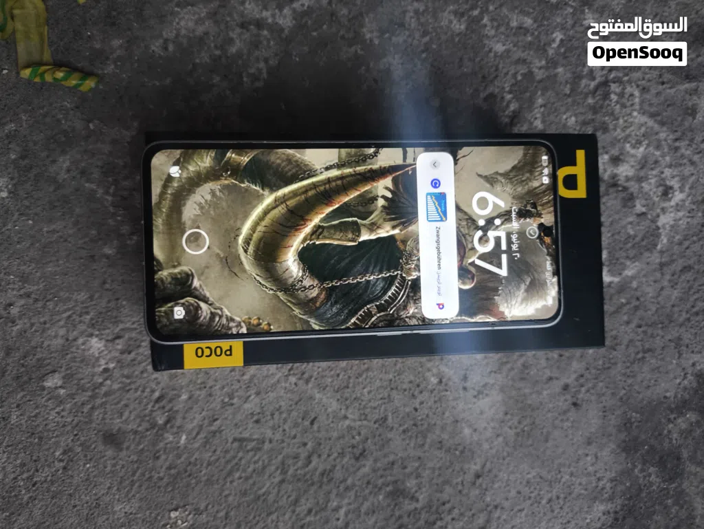 بوكو F6برو جهاز نضيف فقط كسر خفيف بل ضهر ذاكرته 512ويا كارتون وشاحنه مكاني البصره العشار ايشغل 120فر