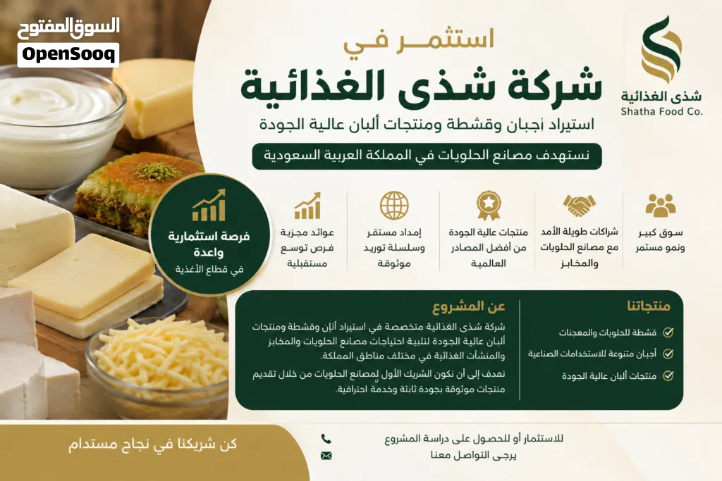 فرصة استثمارية واعدة في قطاع الأغذية بالمملكة العربية السعودية