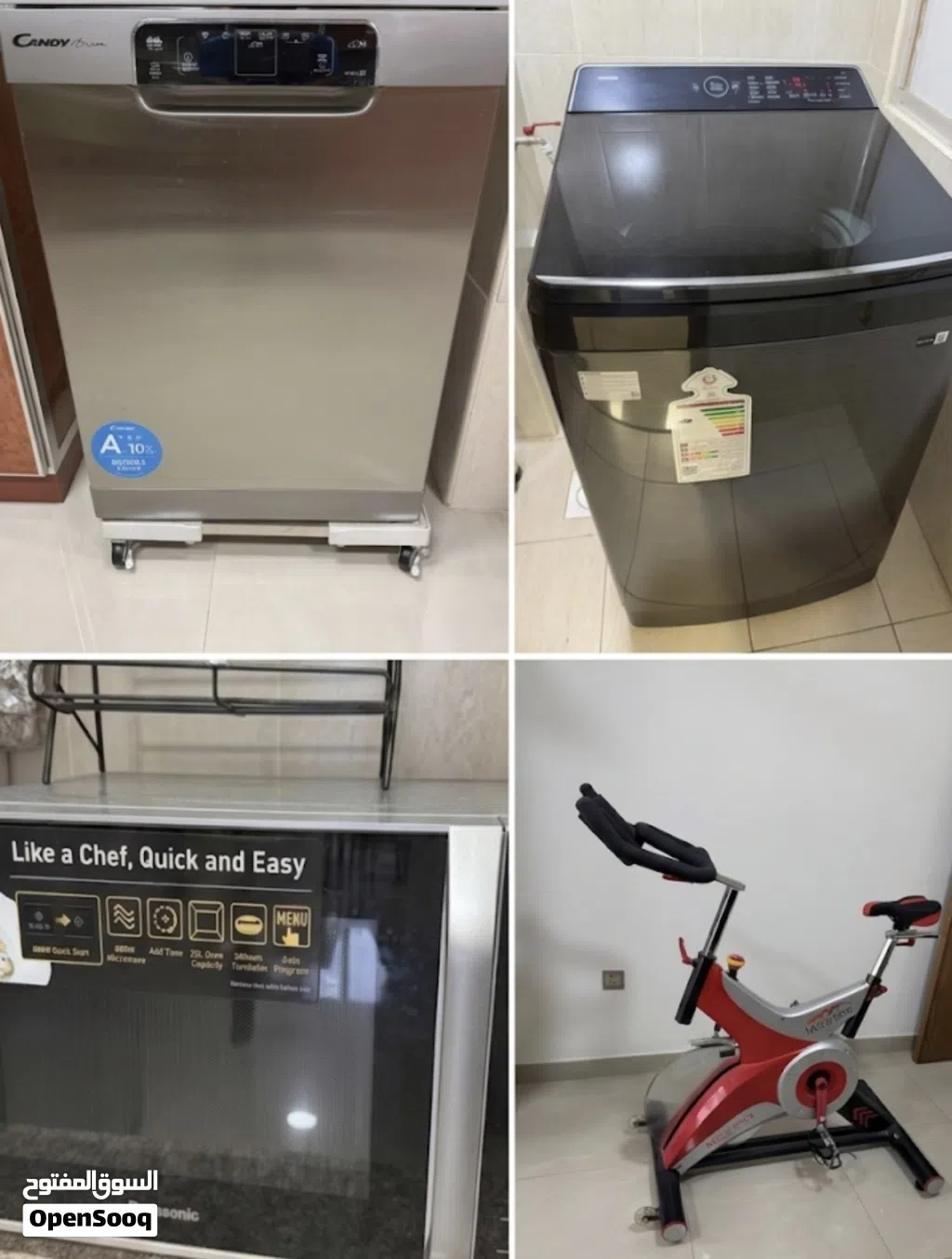 Household Items and other accessories - Dishwasher, Microwave, Washing Machine and Workout Cycle