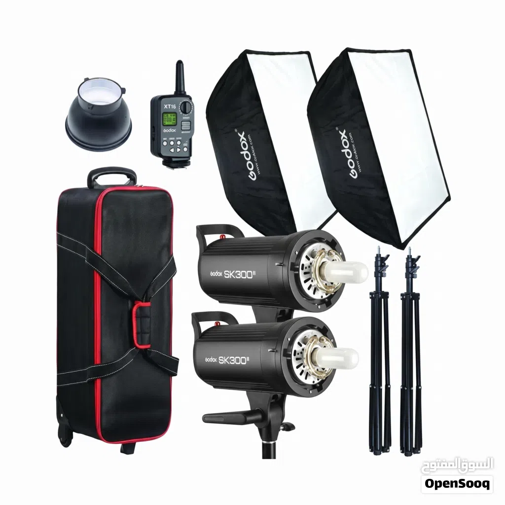 طقم إضاءة وتصوير احترافي Godox SK300II كامل - مستعمل بحالة ممتازة