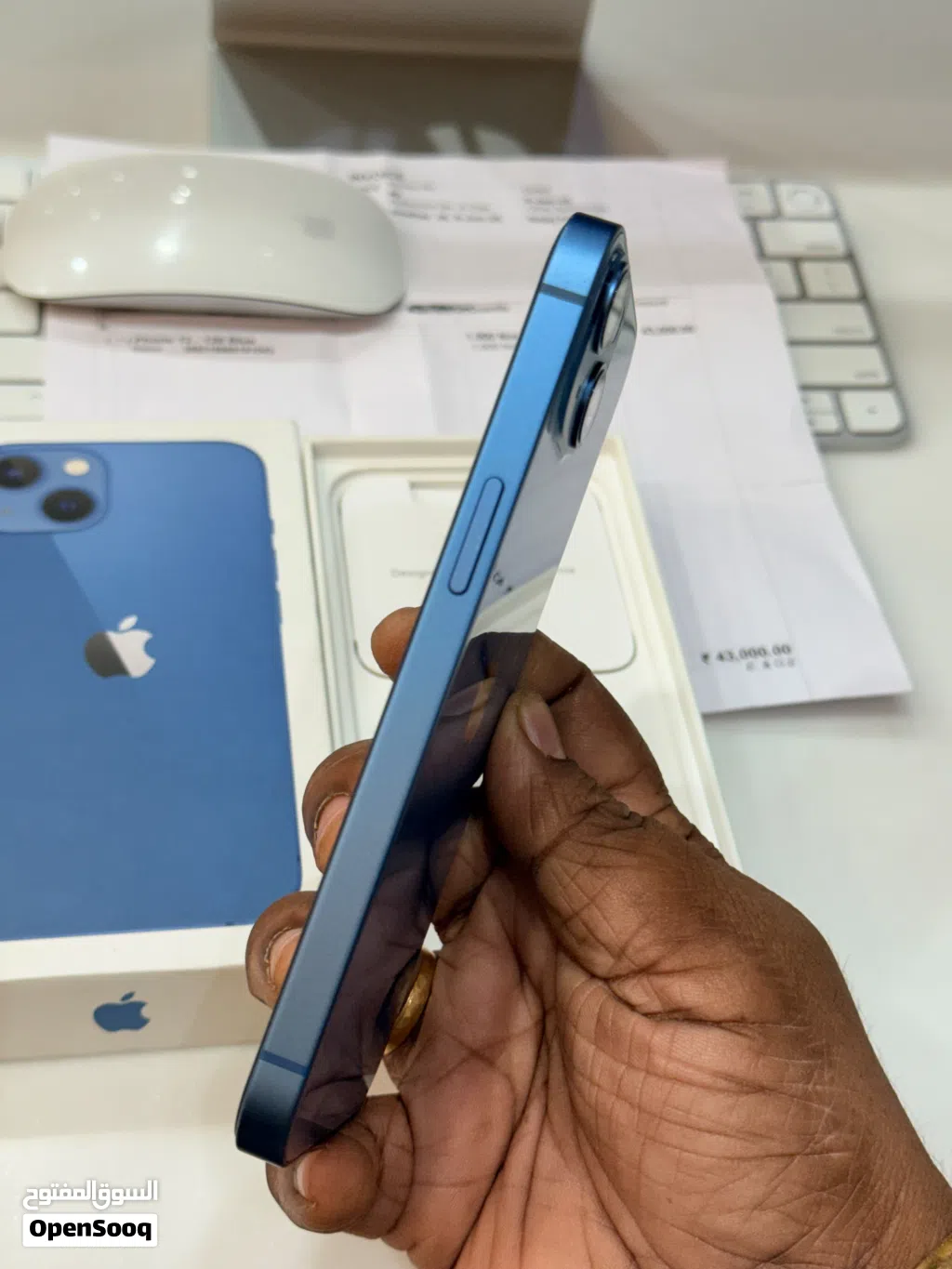 iPhone 13 BLUE 128GB BH 89% DEVICE WITH BOX SEALED CUT CONDITION