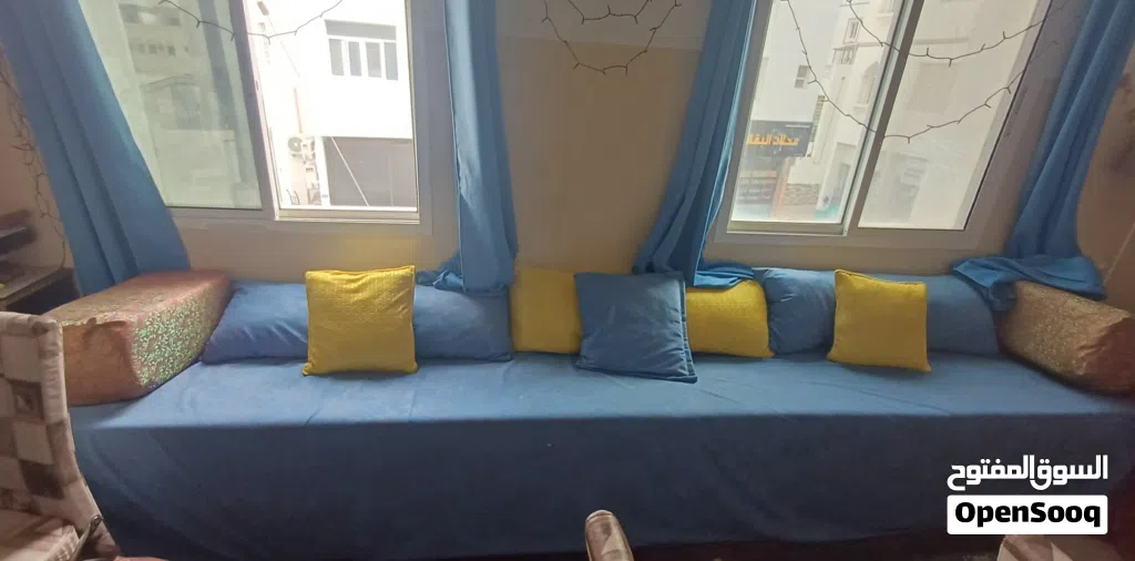 Extra-Long Raised Benches with Curtains – 1 for 40 2 for 70 OMR