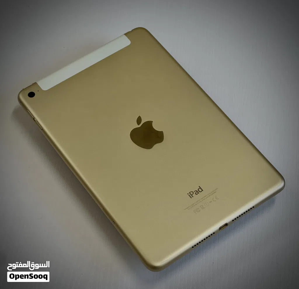 للبيع أيباد ميني 4 / Ipad mini 4/ ذهبي مع سيم كارد بحالة ممتازة