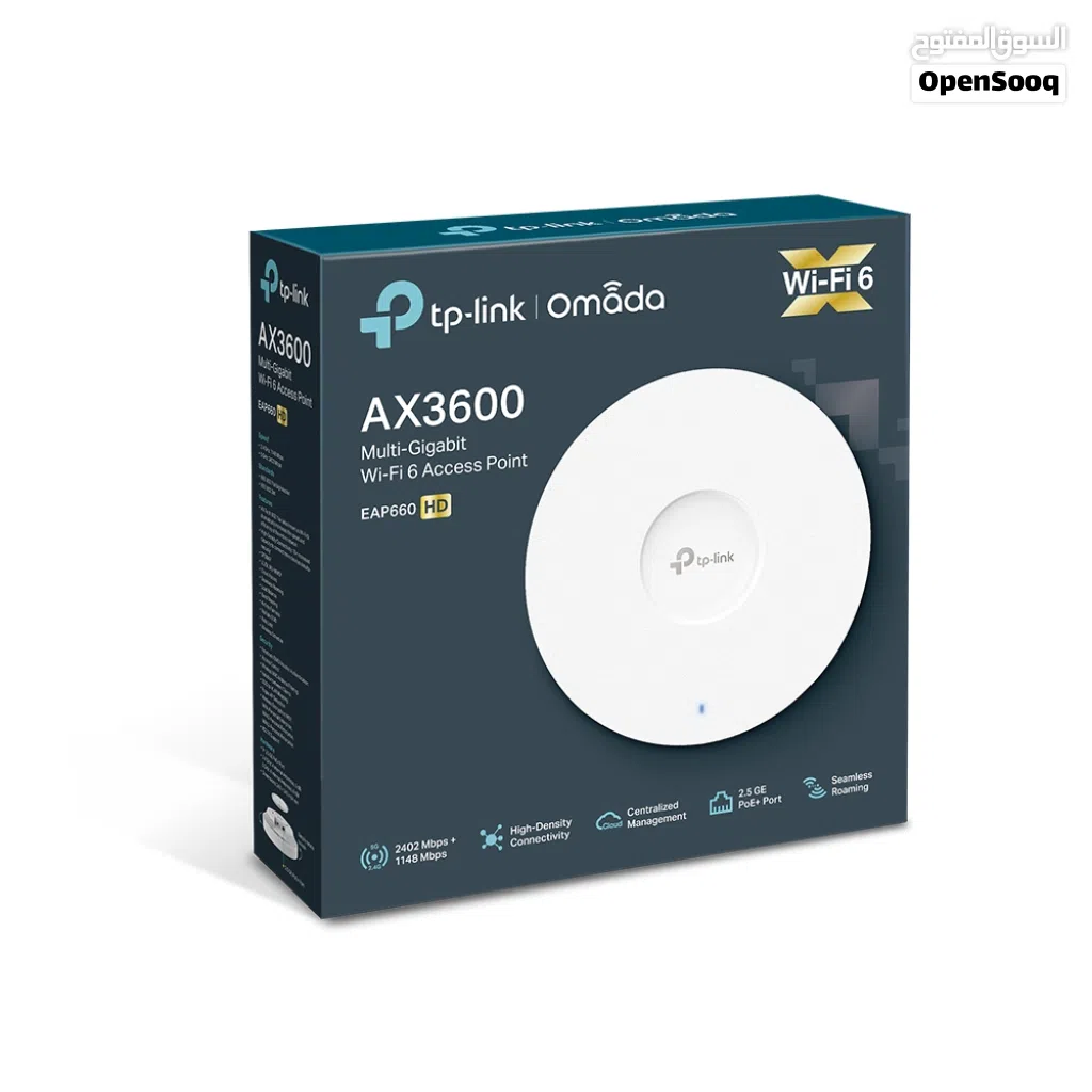 TP-Link EAP660 HD Omada POE+ WiFi 6 AX3600 Wireless 2.5G Access Point for High-Density Deployment