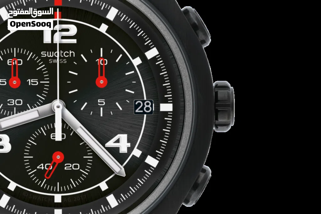 ساعة Swatch سويسري اصلي اكبر حجم معها علبتها وكيسها