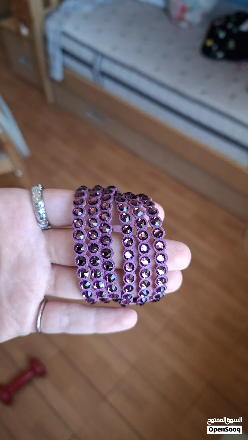 Real Swarovski bracelet, power collection 5511699 bracelet slake in purple.