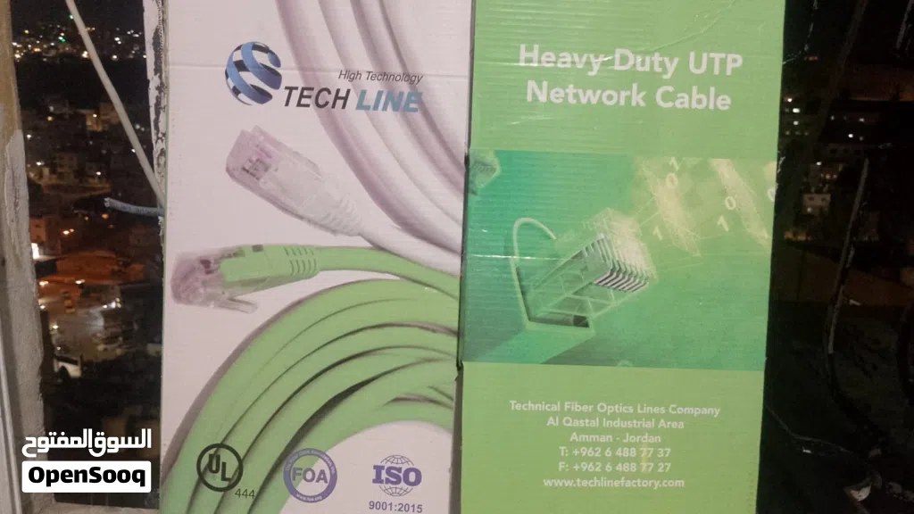 كابل شبكات TECH LINE CAT6 عالي الكفاءة (305 متر) TECH LINE CAT6 High-Efficiency Network Cable (305M)