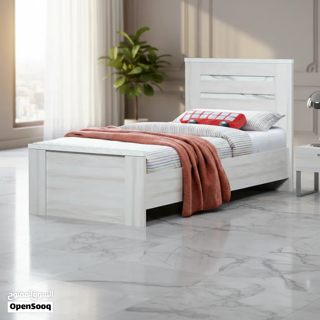 سرير مفرد مودرن BDM 8090 رمادي مغبر وميلانو (90*190)