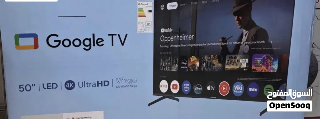 شاشة G-Guard— 50 بوصة ذكية 4K جديدة بالكرتون الأصلي وغير مفتوحة نهائياً، ومواصفات حديثة