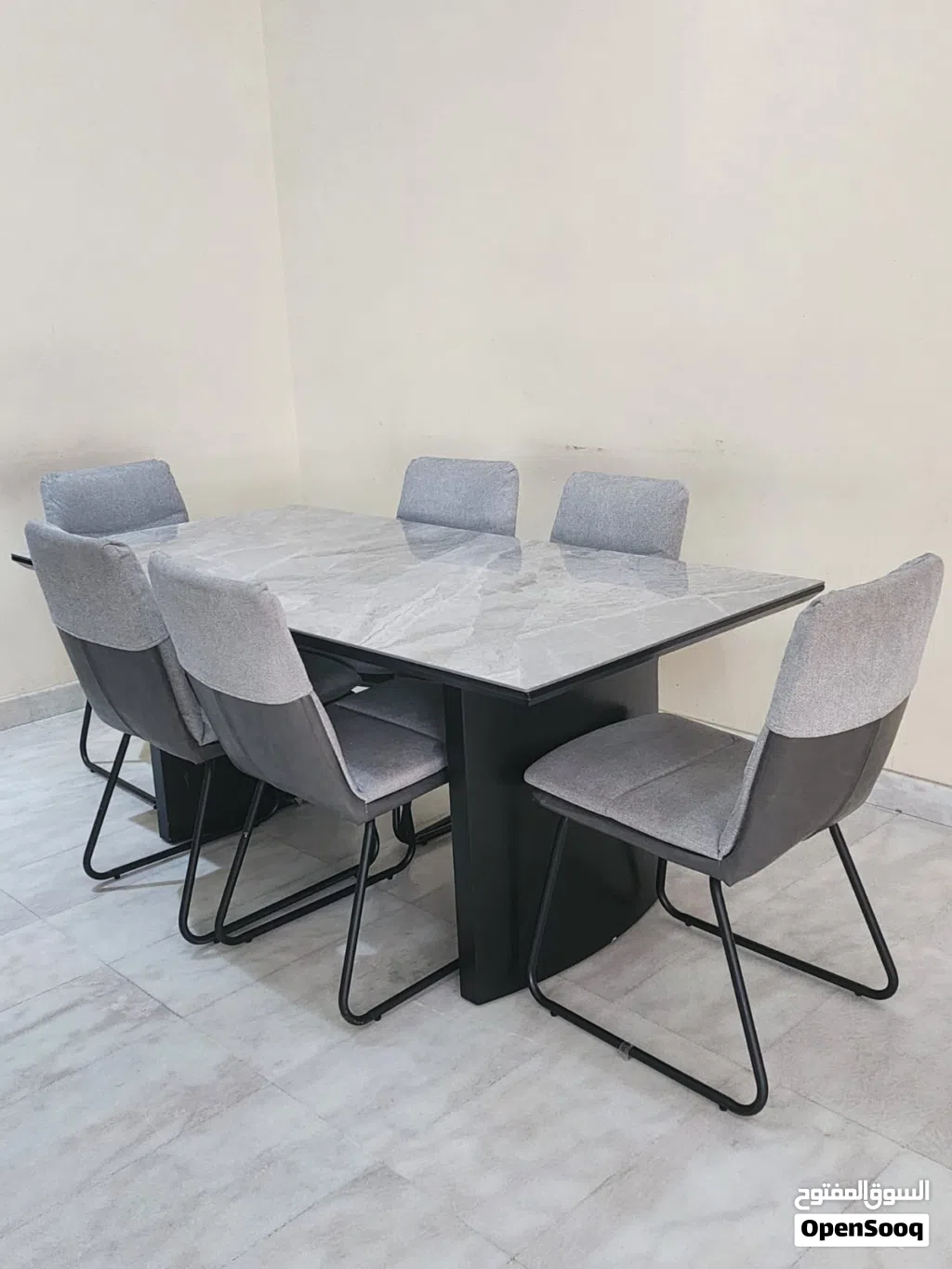 Danube Home 6 Seater Marble Top Dining Table