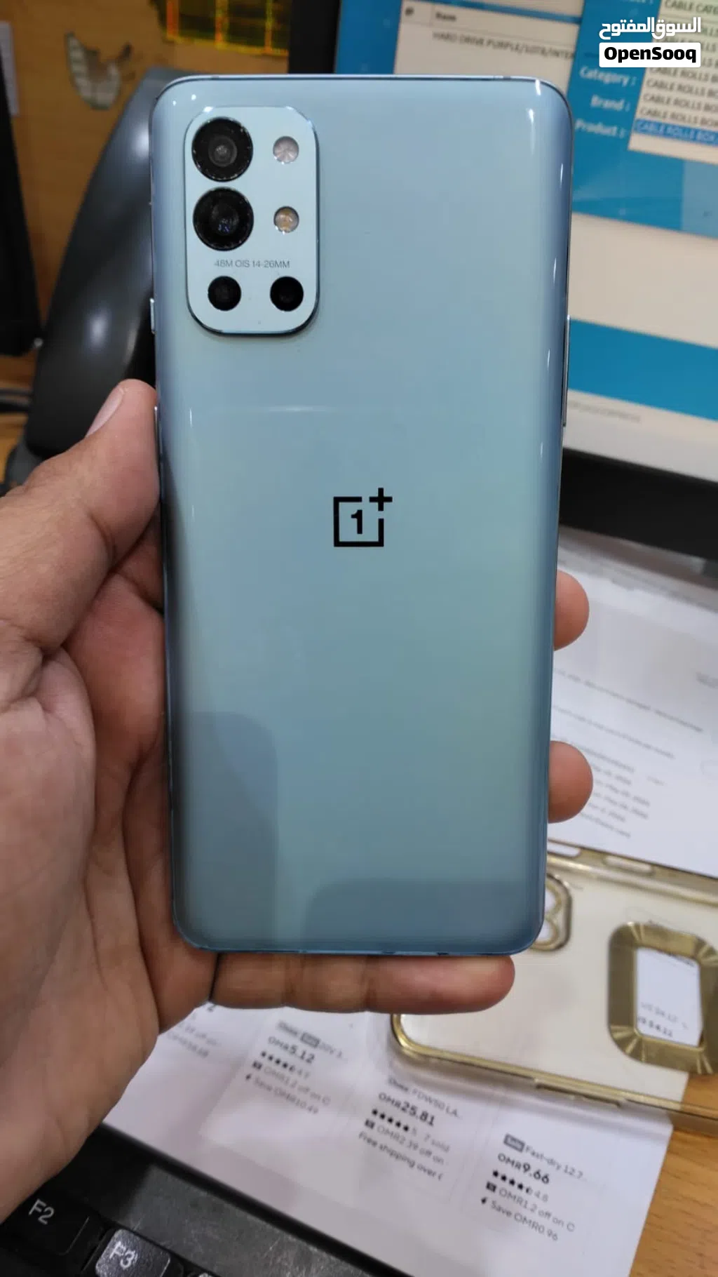Used OnePlus 9R Mobile Phone, 256GB Storage, Blue Color, Includes Charger