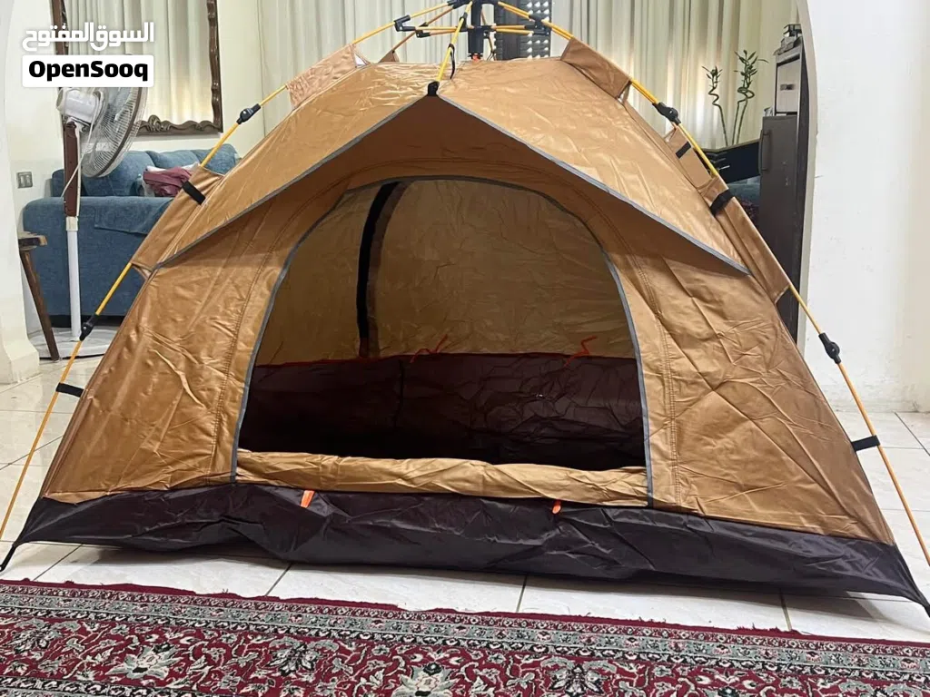 خيمة توماتيك صحراوي 2*1.5 متر مع شباك وباب وناموسيه للشباك والباب مع اوتاد